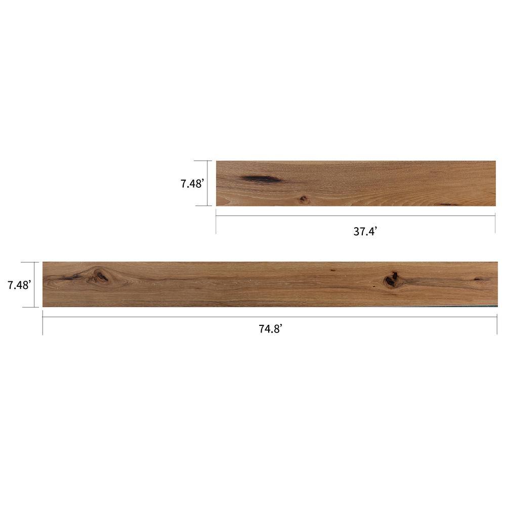 NATU White Washed Hickory 3/8 in. T x 7.5 in. W Click Lock Wire Brushed Engineered Hardwood Flooring (19.4 sq.ft./case)