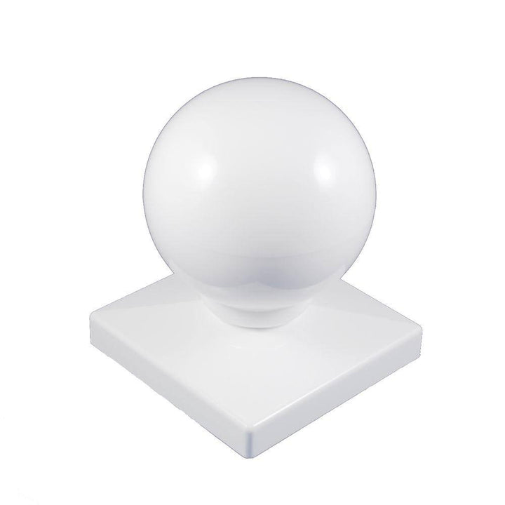 Weatherables 4 in. x 4 in. White Vinyl Ball Post Cap