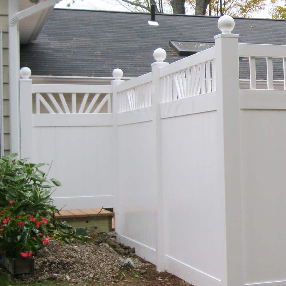 Weatherables 4 in. x 4 in. White Vinyl Ball Post Cap