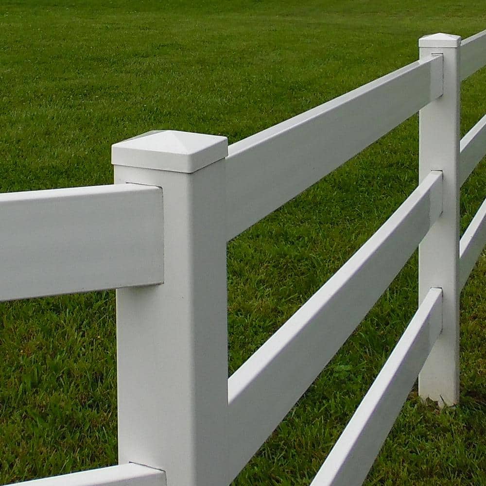 Weatherables 4 in. x 4 in. White Vinyl External Pyramid Post Cap