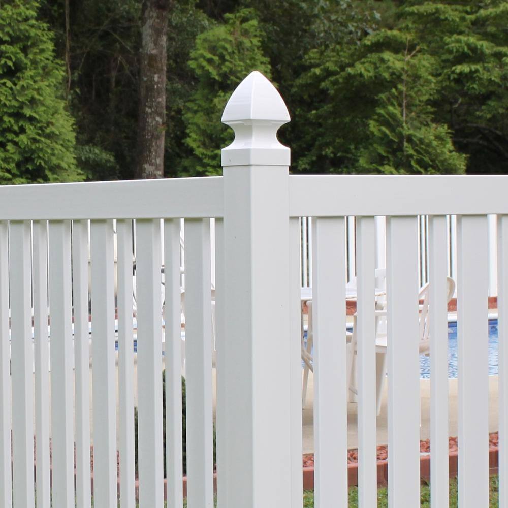 Weatherables 5 in. x 5 in. White Vinyl Gothic Post Cap