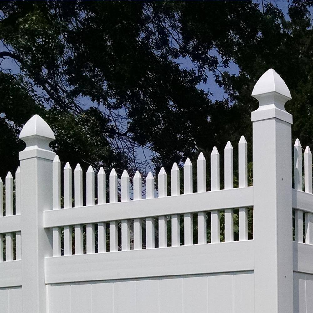 Weatherables 5 in. x 5 in. White Vinyl Gothic Post Cap