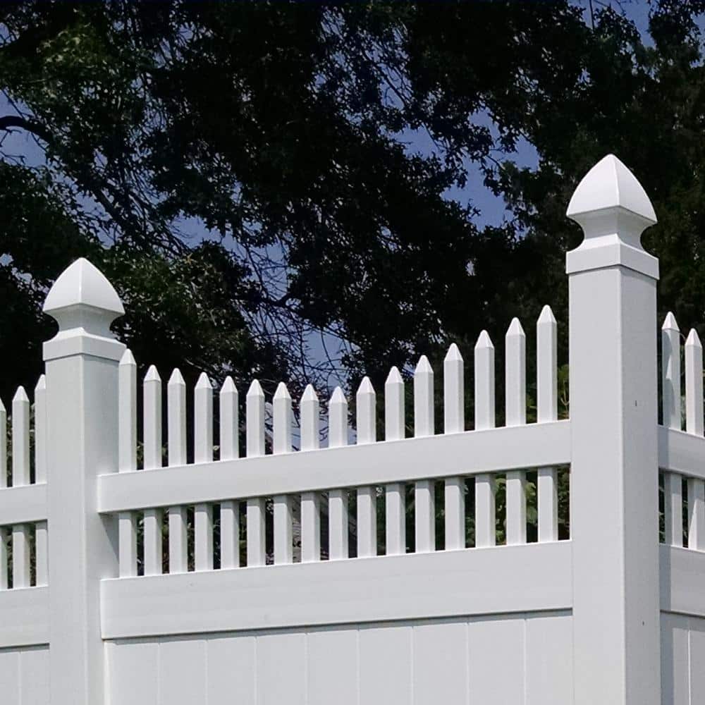 Weatherables 5 in. x 5 in. White Vinyl Gothic Post Cap