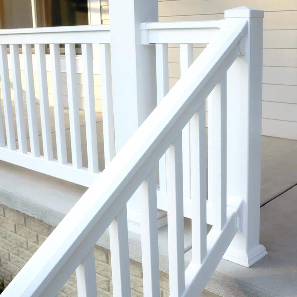 Weatherables 44 in. Vinyl White Railing Post Sleeve Kit