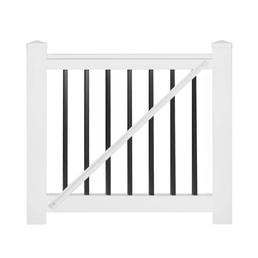 Weatherables Vilano 3 ft. H x 5 ft. W White Vinyl Railing Gate Kit