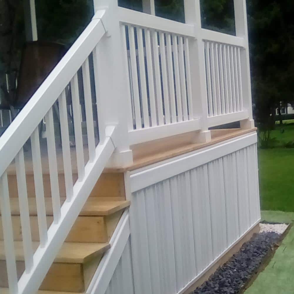 Weatherables Naples 3.5 ft. H x 6 ft. W White Vinyl Stair Railing Kit