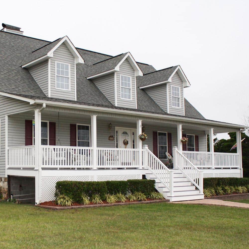 Weatherables Riviera 3 ft. H x 8 ft. W White Vinyl Stair Railing Kit