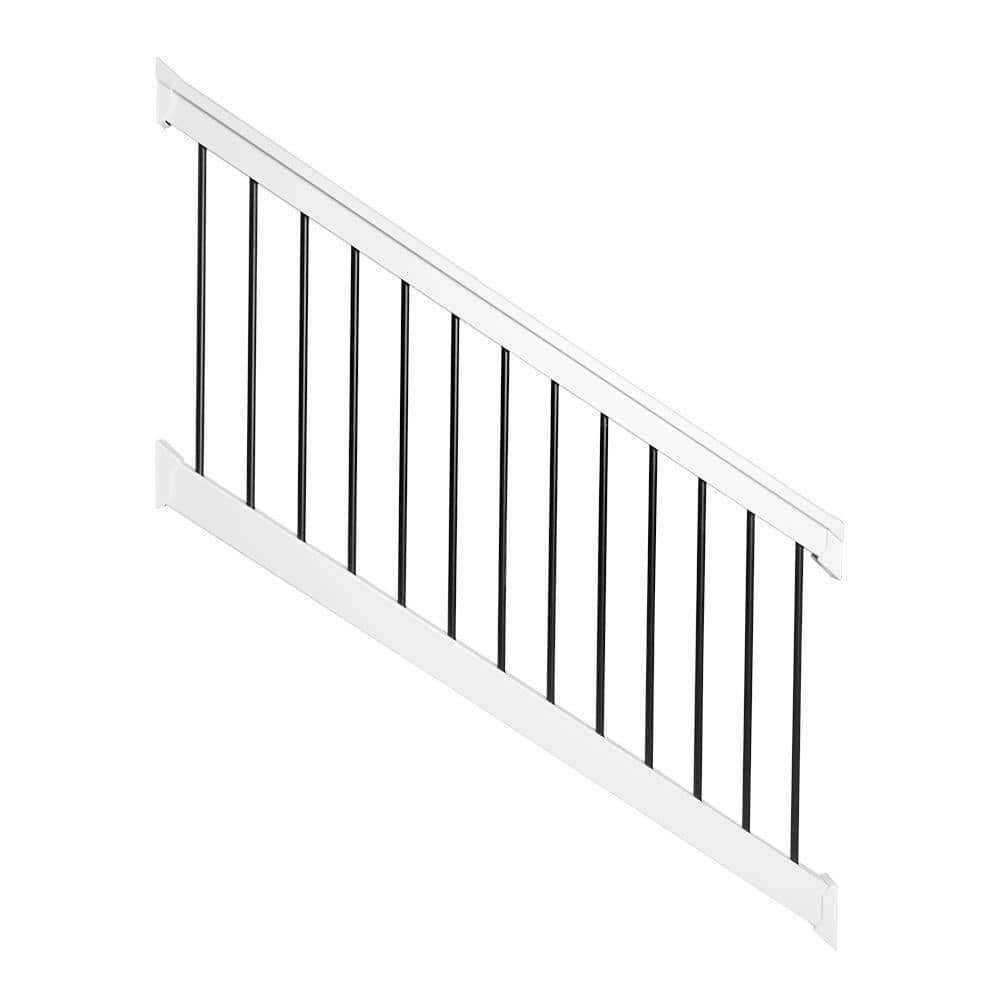 Weatherables Bellaire 3.5 ft. H x 96 in. W White Vinyl Stair Railing Kit