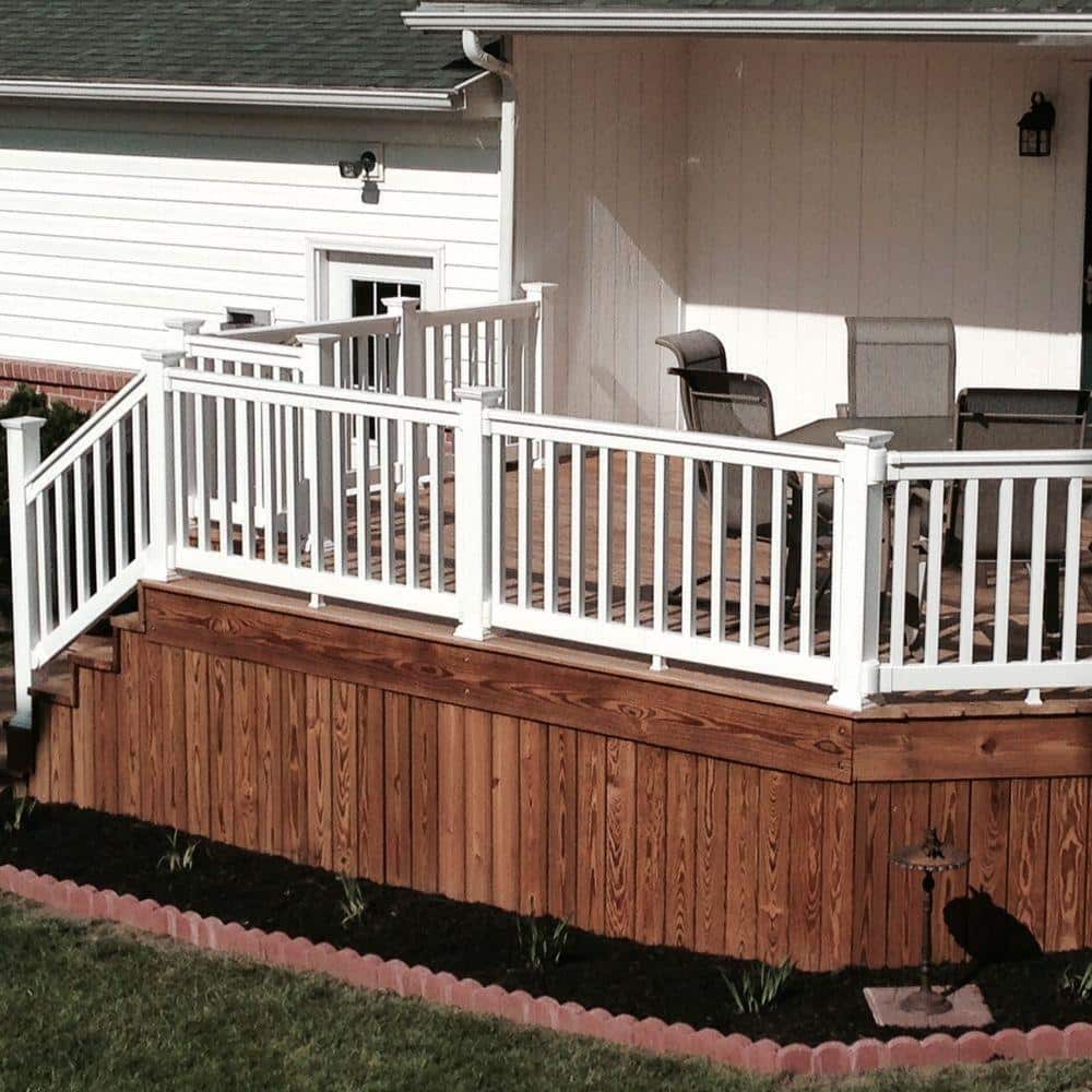 Weatherables Vanderbilt 3 ft. H x 6 ft. W White Vinyl Stair Railing Kit