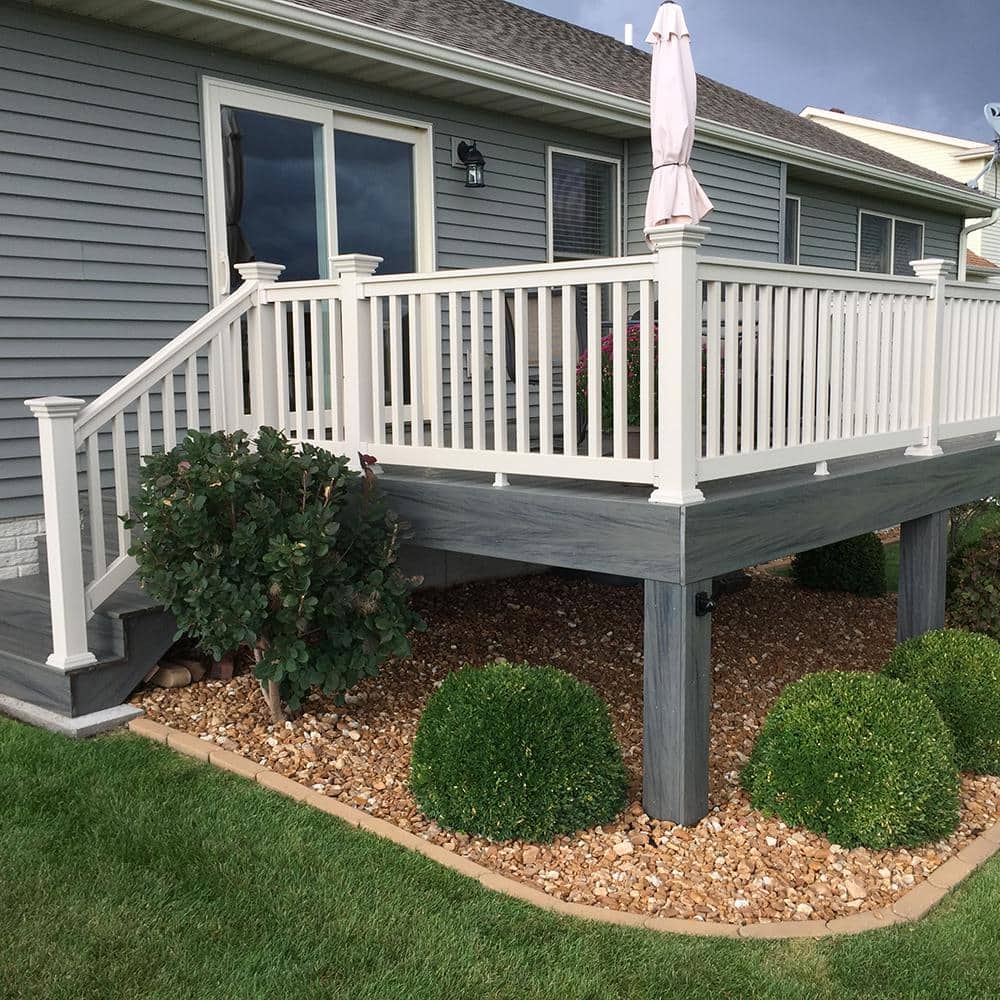 Weatherables Vanderbilt 3 ft. H x 8 ft. W White Vinyl Stair Railing Kit