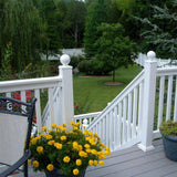 Weatherables Vanderbilt 3.5 ft. H x 6 ft. W White Vinyl Stair Railing Kit