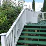Weatherables Vanderbilt 3.5 ft. H x 6 ft. W White Vinyl Stair Railing Kit
