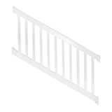 Weatherables Vanderbilt 3.5 ft. H x 6 ft. W White Vinyl Stair Railing Kit