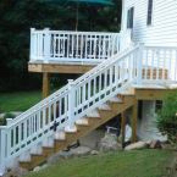 Weatherables Vanderbilt 3.5 ft. H x 6 ft. W White Vinyl Stair Railing Kit