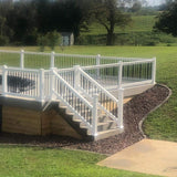 Weatherables Vilano 3 ft. x H 8 ft. W White Vinyl Stair Railing Kit