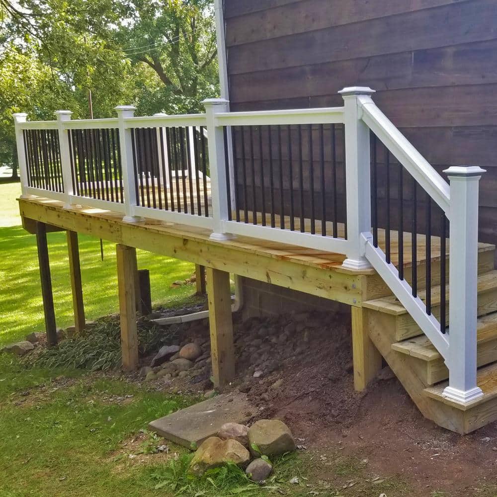 Weatherables Vilano 3.5 ft. H x 6 ft. W White Vinyl Stair Railing Kit