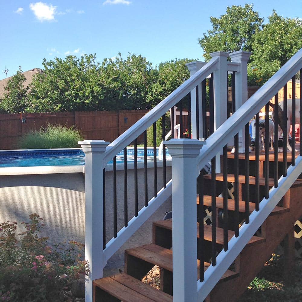 Weatherables Vilano 3.5 ft. H x 6 ft. W White Vinyl Stair Railing Kit