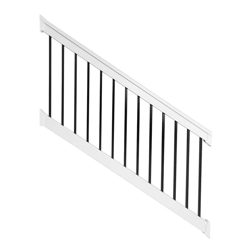 Weatherables Vilano 3.5 ft. H x 6 ft. W White Vinyl Stair Railing Kit