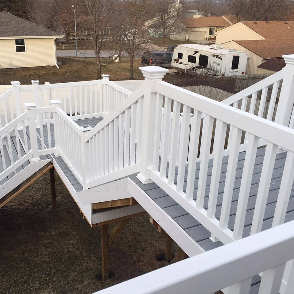 Weatherables Walton 3 ft. H x 96 in. W White Vinyl Stair Railing Kit