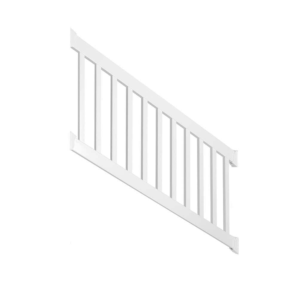 Weatherables Walton 3 ft. H x 96 in. W White Vinyl Stair Railing Kit