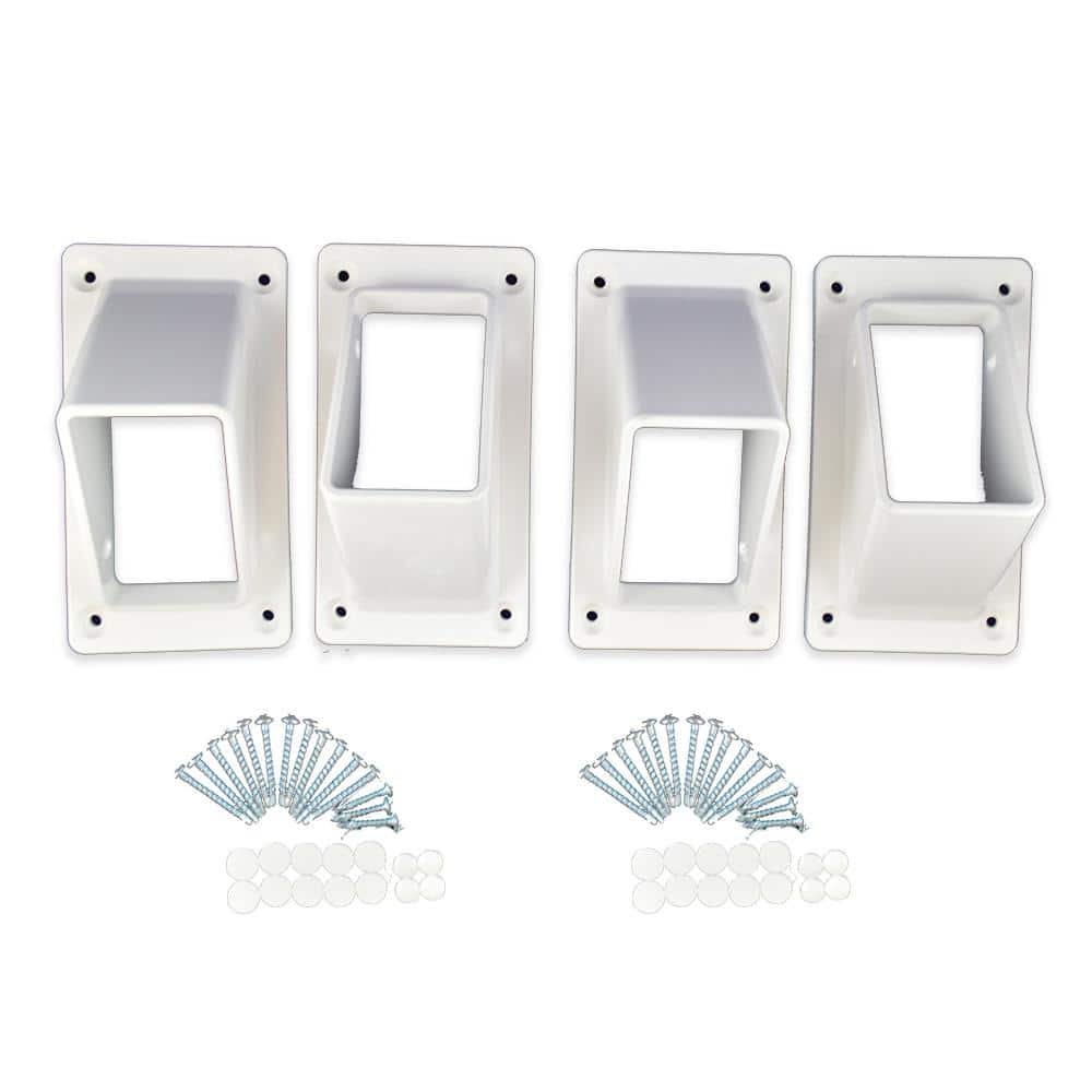 Weatherables Naples White Stair Railing Bracket Kit (4-Piece)