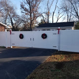 Weatherables Pembroke 7 ft. W x 6 ft. H White Vinyl Privacy Double Fence Gate Kit