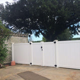 Weatherables Pembroke 7 ft. W x 6 ft. H White Vinyl Privacy Double Fence Gate Kit