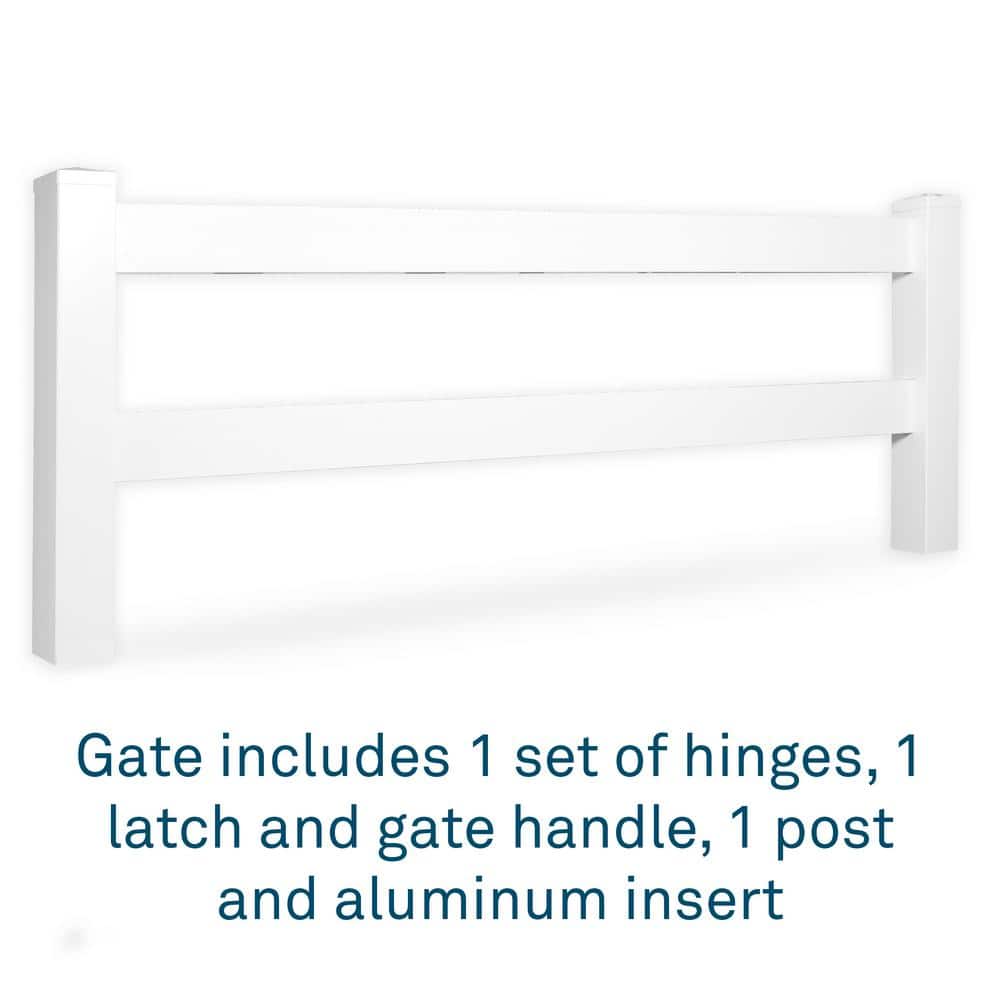 Weatherables 4 ft. W x 3 ft. H 2-Rail White Vinyl Fence Gate EZ Pack