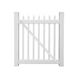 Weatherables Abbington 4 ft. W x 4 ft. H White Vinyl Picket Fence Gate Kit