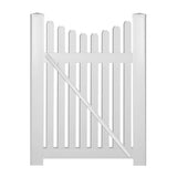 Weatherables Richmond 4 ft. W x 4 ft. H White Vinyl Picket Fence Gate