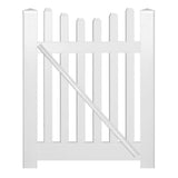 Weatherables Hampshire 4 ft. W x 4 ft. H White Vinyl Picket Fence Gate Kit