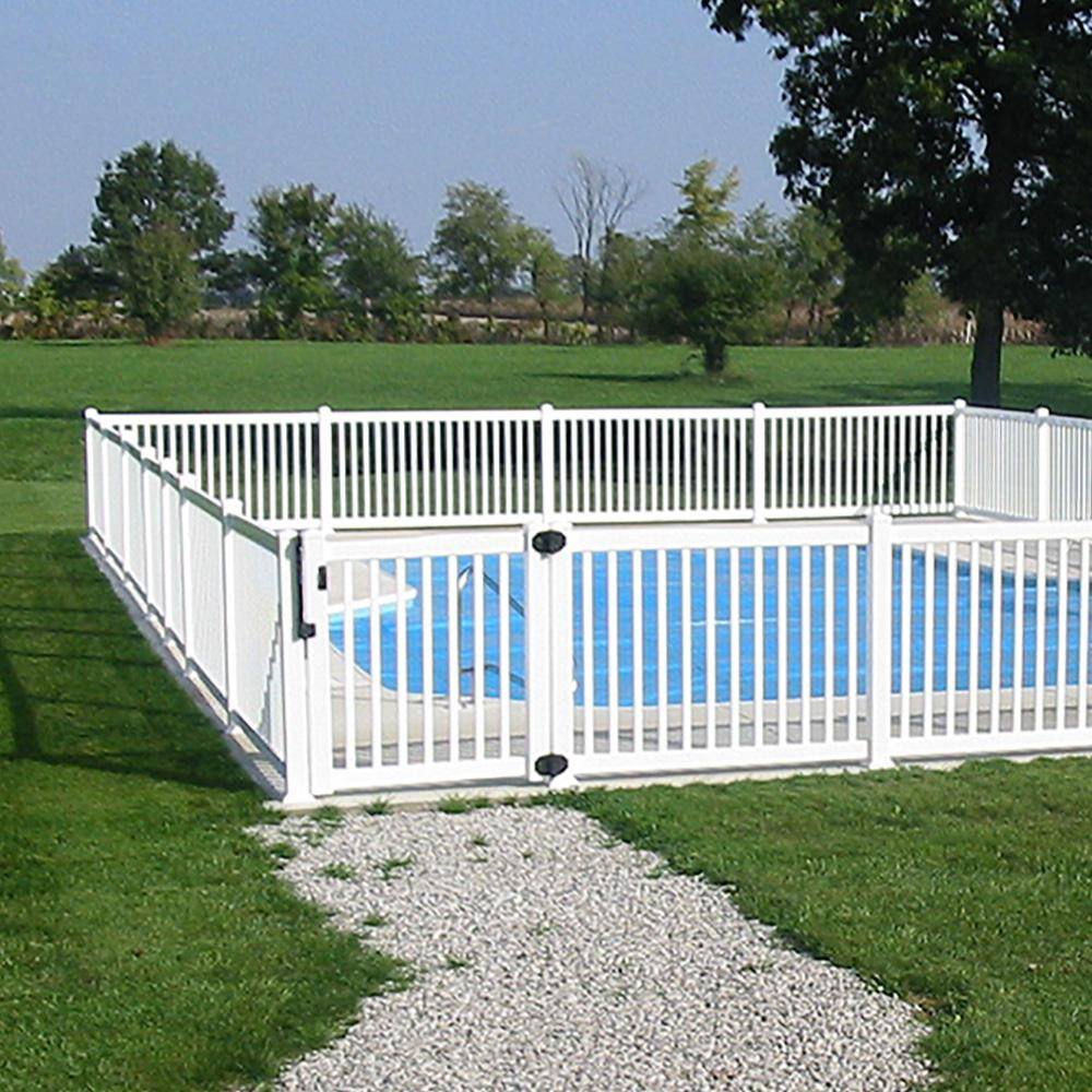 Weatherables Neptune 4 ft. W x 4 ft. H White Vinyl Pool Fence Gate