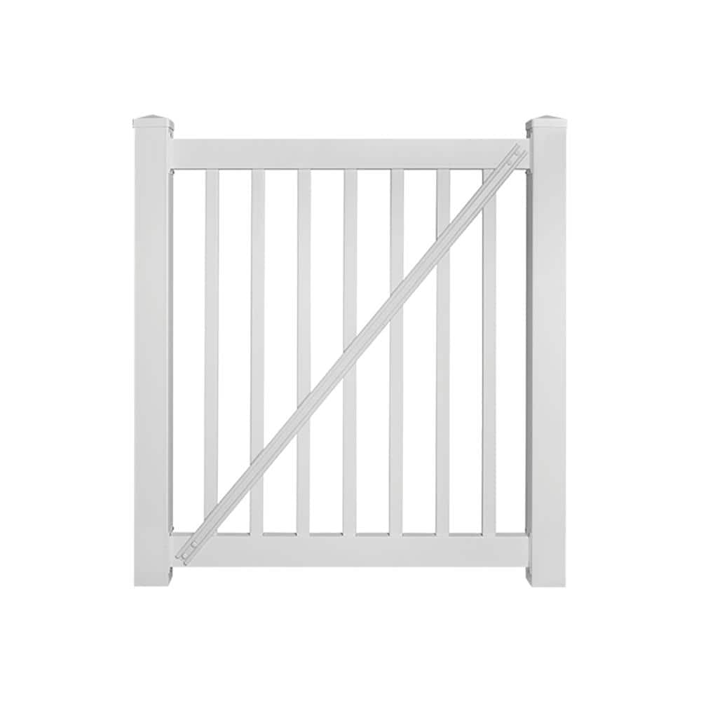 Weatherables Neptune 4 ft. W x 4 ft. H White Vinyl Pool Fence Gate