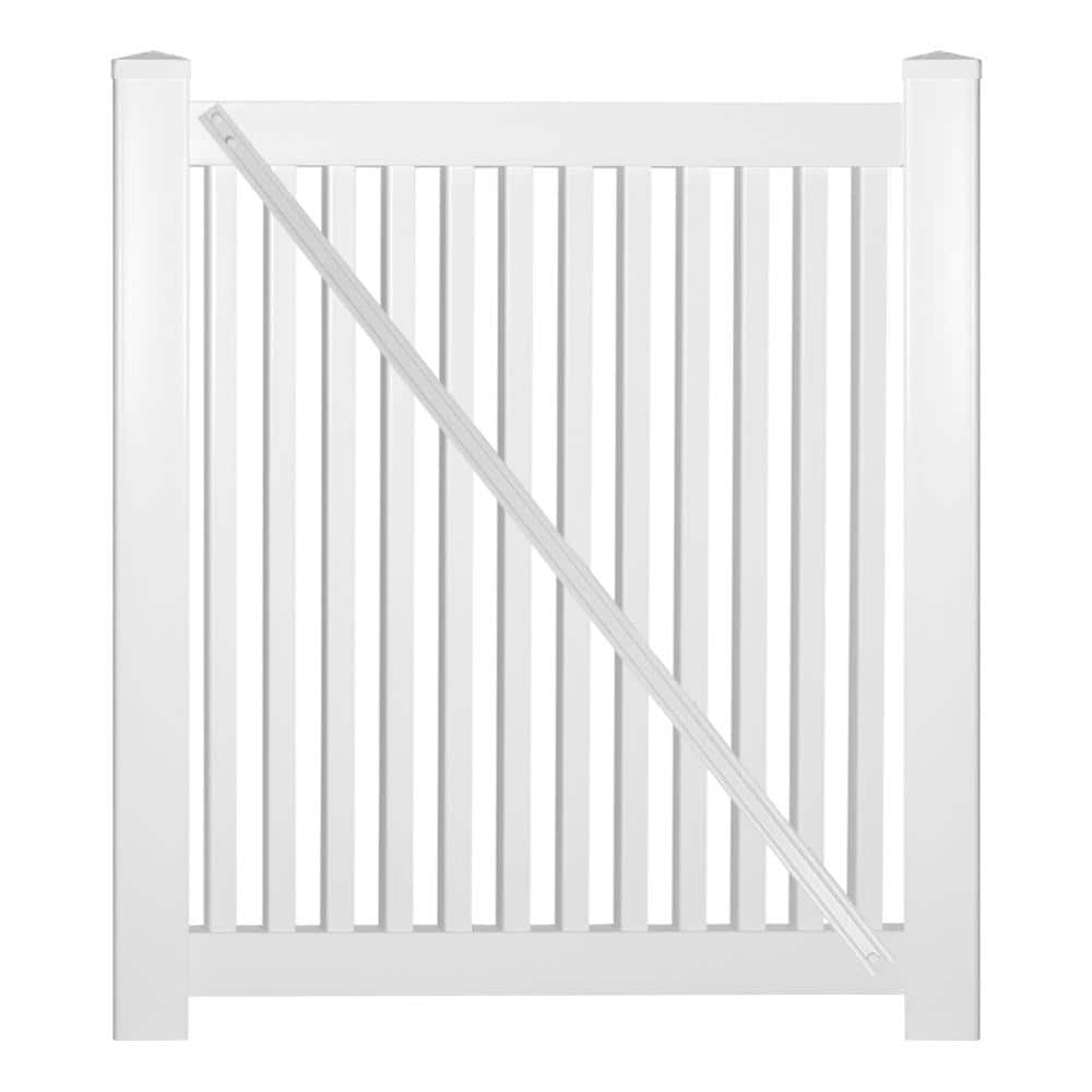 Weatherables Williamsport 4 ft. W x 4 ft. H White Vinyl Pool Fence Gate