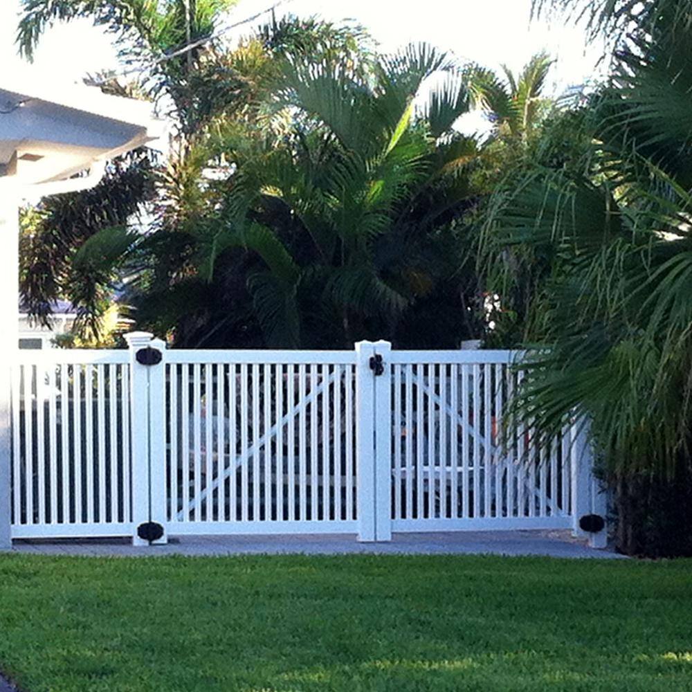 Weatherables Williamsport 4 ft. W x 4 ft. H White Vinyl Pool Fence Gate