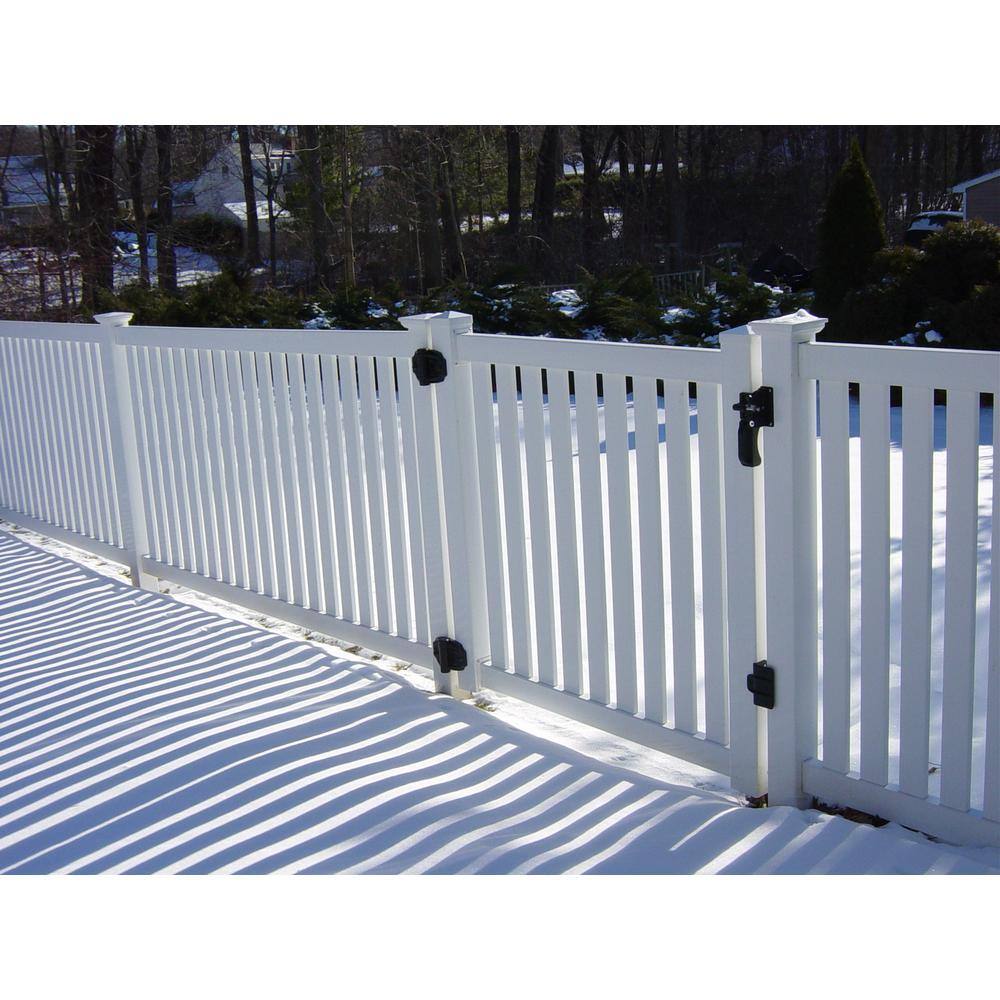 Weatherables Crestview 4 ft. W x 4 ft. H White Vinyl Pool Fence Gate