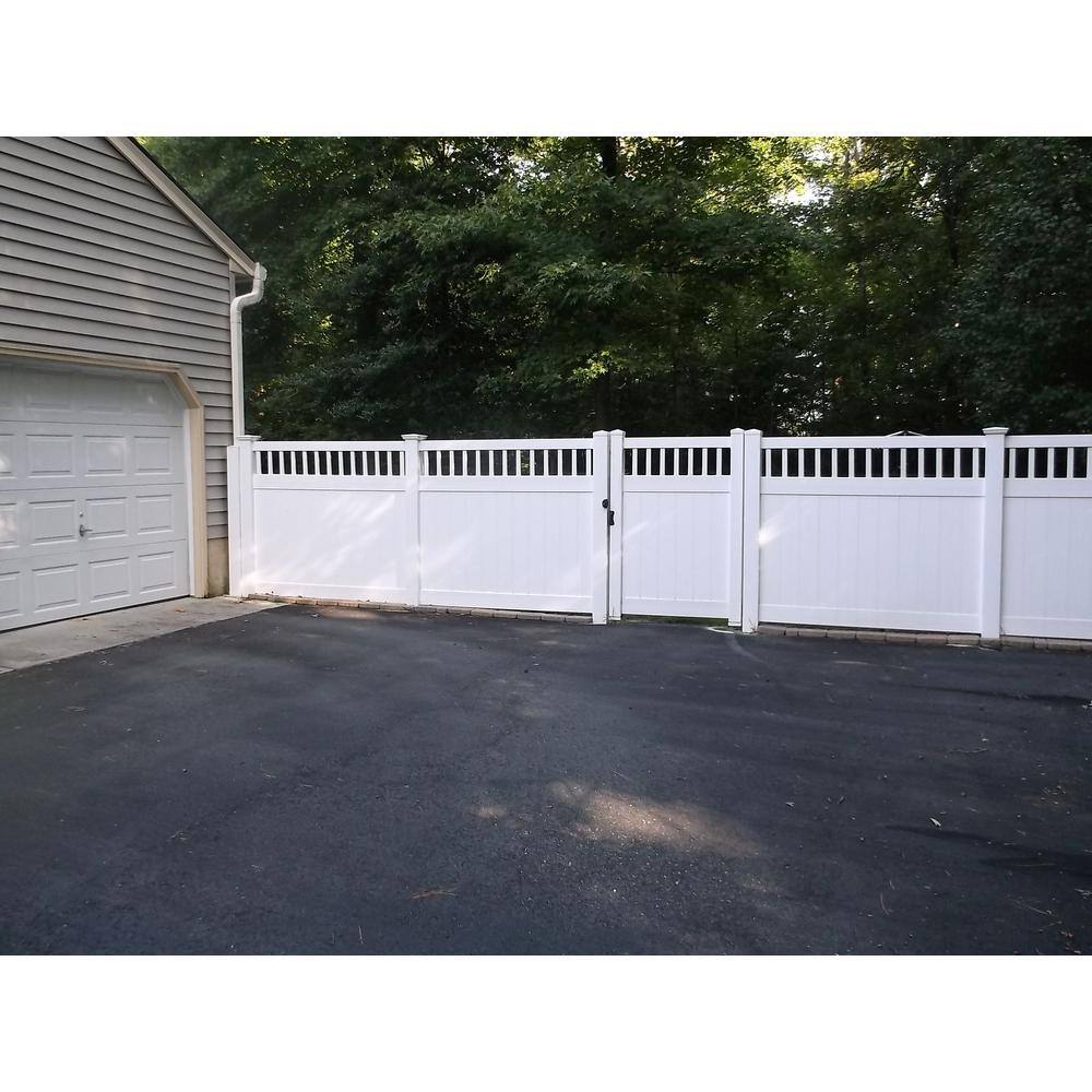 Weatherables Mason 3.7 ft. W x 7 ft. H White Vinyl Privacy Fence Gate Kit