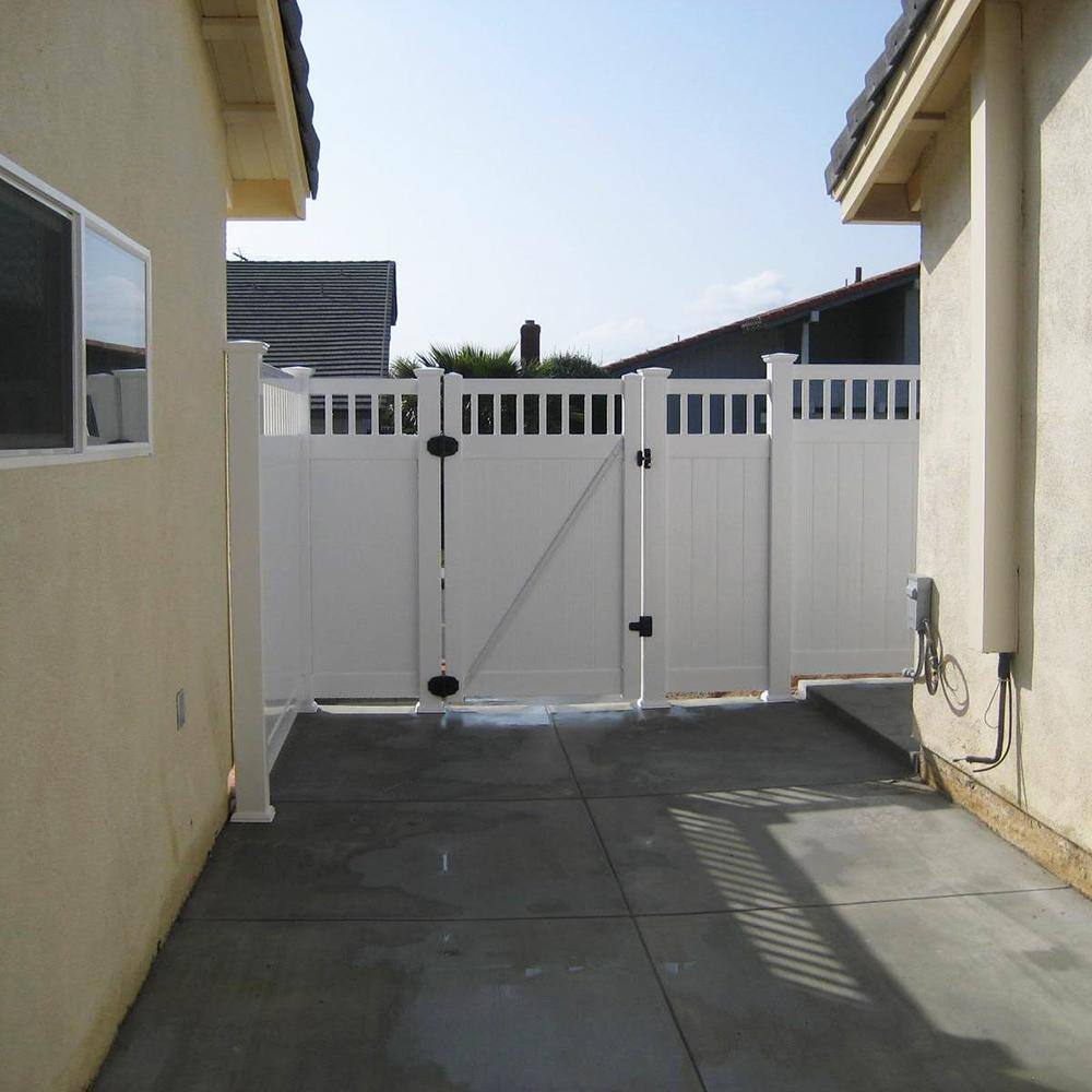 Weatherables Calgary 5.4 ft. x 7 ft. White Vinyl Privacy Fence Gate Kit