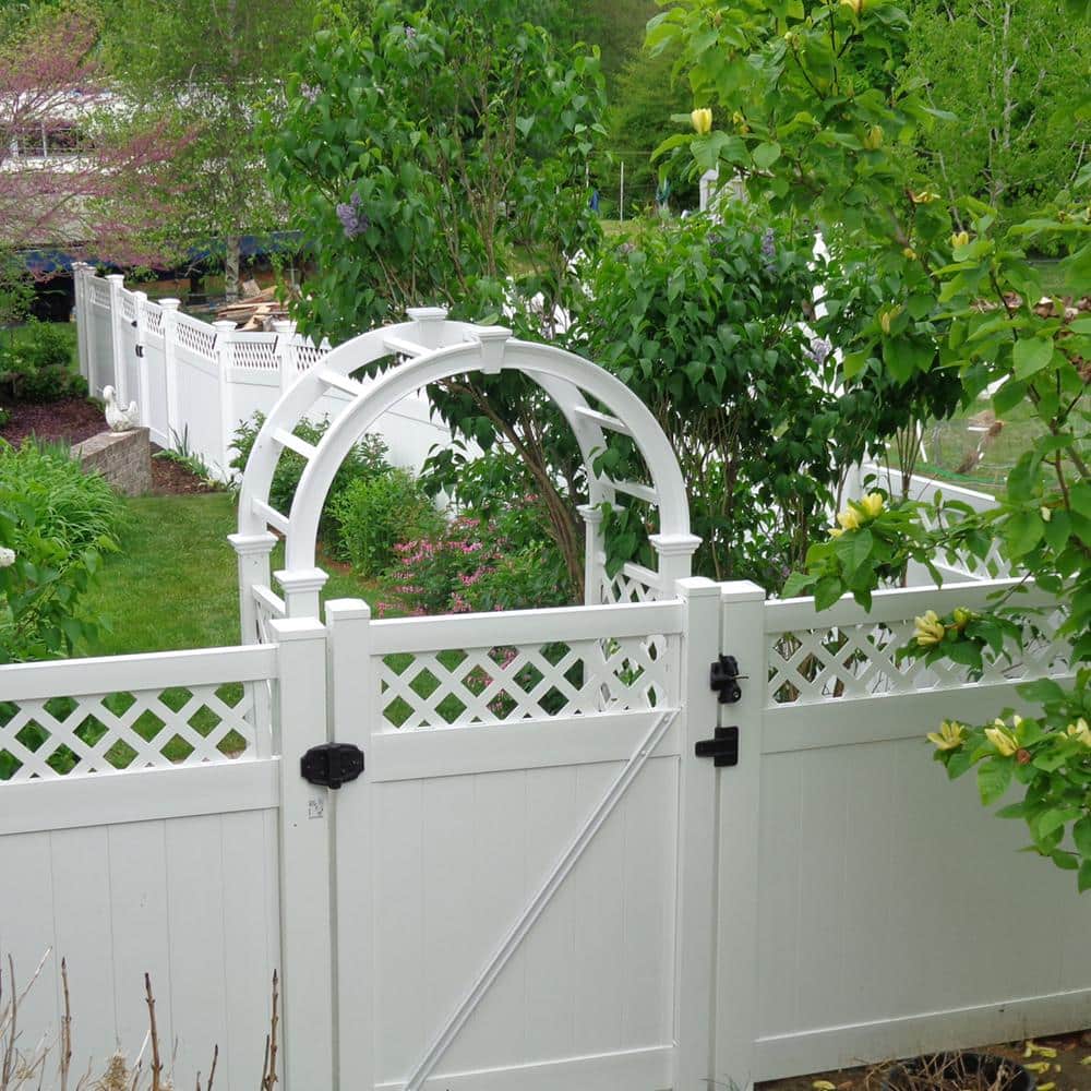 Weatherables Ashton 3.7 ft. W x 7 ft. H White Vinyl Privacy Fence Gate Kit