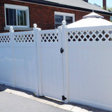 Weatherables Ashton 3.7 ft. W x 7 ft. H White Vinyl Privacy Fence Gate Kit
