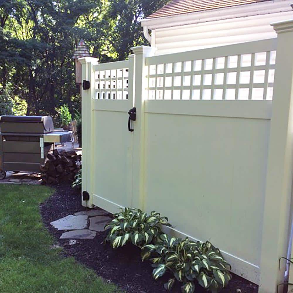 Weatherables Gideon 3.5 ft. x 6 ft. White Vinyl Privacy Single Fence Gate Kit