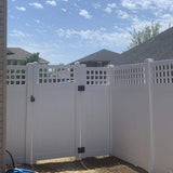 Weatherables Gideon 3.5 ft. x 6 ft. White Vinyl Privacy Single Fence Gate Kit