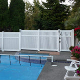 Weatherables Huntington 3.8 ft. x 5 ft. White Vinyl Semi-Privacy Fence Gate Kit