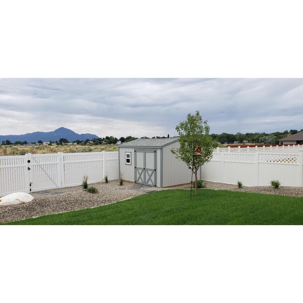 Weatherables Huntington 3.8 ft. x 5 ft. White Vinyl Semi-Privacy Fence Gate Kit