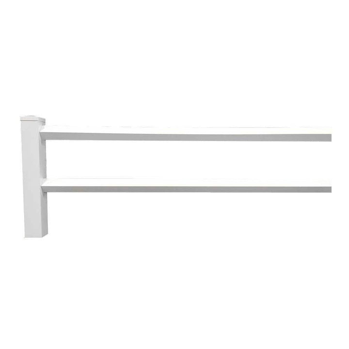 Weatherables 2-Rail Diamond 3 ft x 8 ft White Vinyl Fence Panel