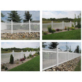 Weatherables Barrington 5x8 White Vinyl Picket Fence Panel Kit