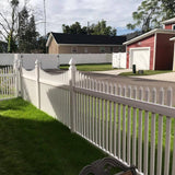 Weatherables Barrington 5x8 White Vinyl Picket Fence Panel Kit