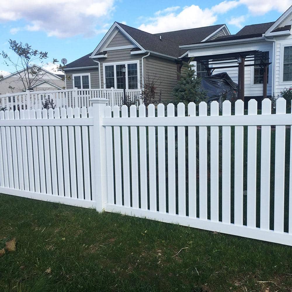 Weatherables Provincetown 3 ft. H x 8 ft. W White Vinyl Picket Fence Panel Kit