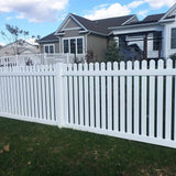 Weatherables Provincetown 3 ft. H x 8 ft. W White Vinyl Picket Fence Panel Kit