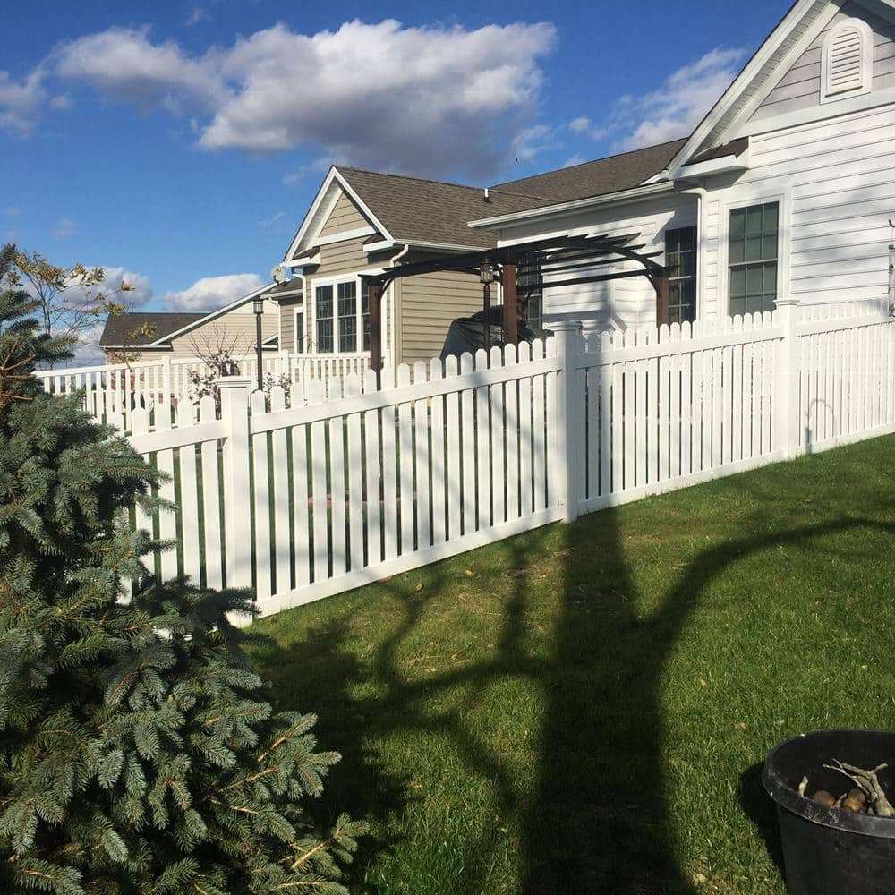 Weatherables Provincetown 3 ft. H x 8 ft. W White Vinyl Picket Fence Panel Kit